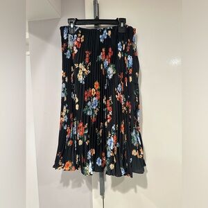 MAEVE BY ANTHROPOLOGIE the valerie pleated midi skirt red motif